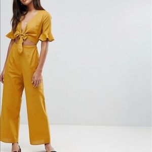 ASOS Tall Linen cutout Jumpsuit